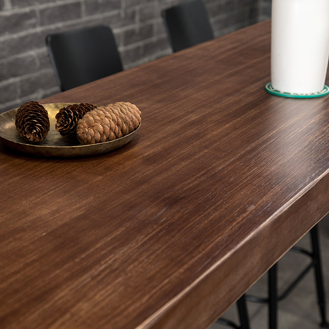 Industrial Style Bar Set 1/4/5/9 Pieces Solid Wood Rectangle Pub Dining Set