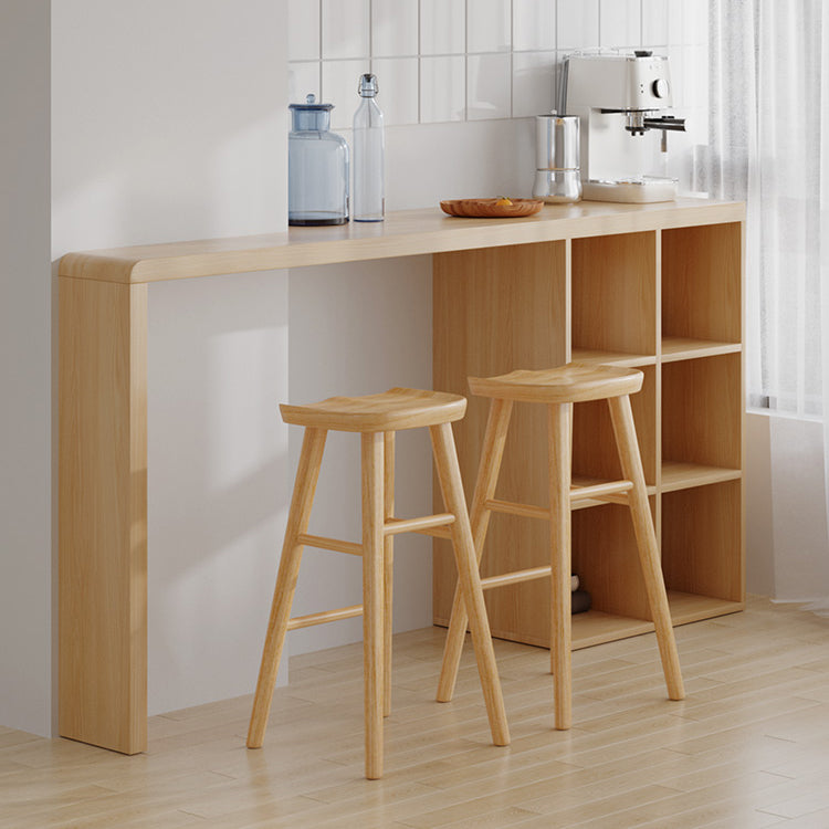 Modern Rectangle Pub Table Set 1/2/3 Pieces Solid Wood Counter Table for Indoor