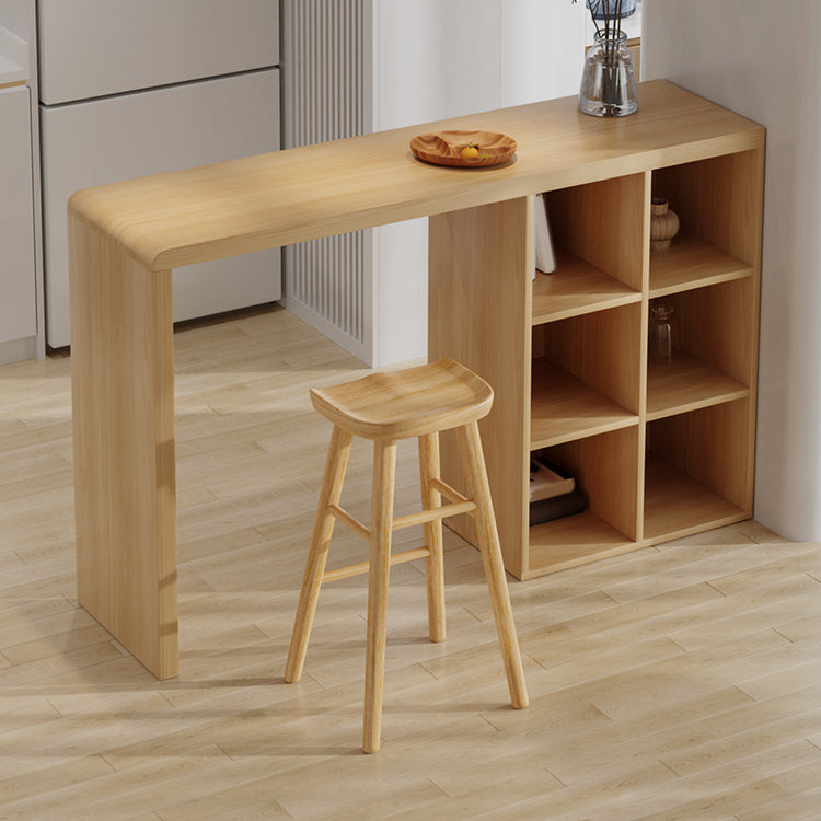 Modern Rectangle Pub Table Set 1/2/3 Pieces Solid Wood Counter Table for Indoor