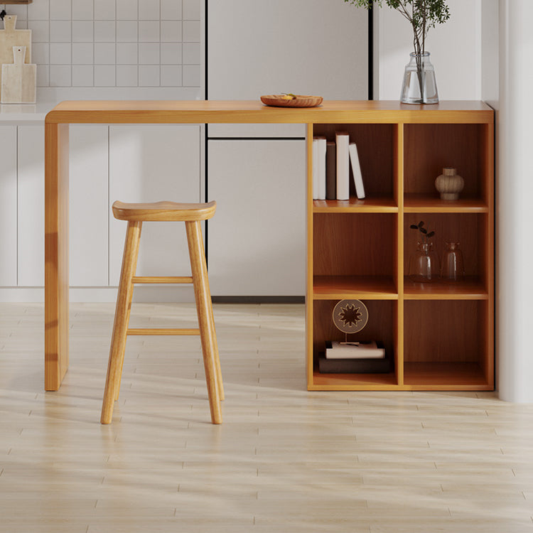 Modern Rectangle Pub Table Set 1/2/3 Pieces Solid Wood Counter Table for Indoor