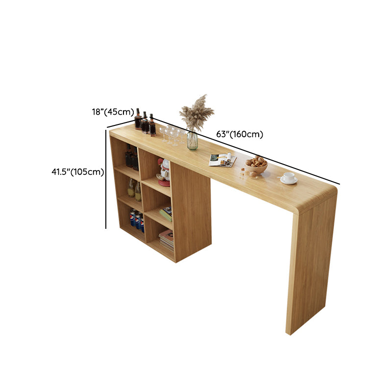 Modern Rectangle Pub Table Set 1/2/3 Pieces Solid Wood Counter Table for Indoor