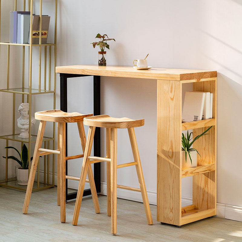 Contemporary Bar Set 1/3 Pieces Solid Wood Rectangle Pub Dining Set for Dining Room