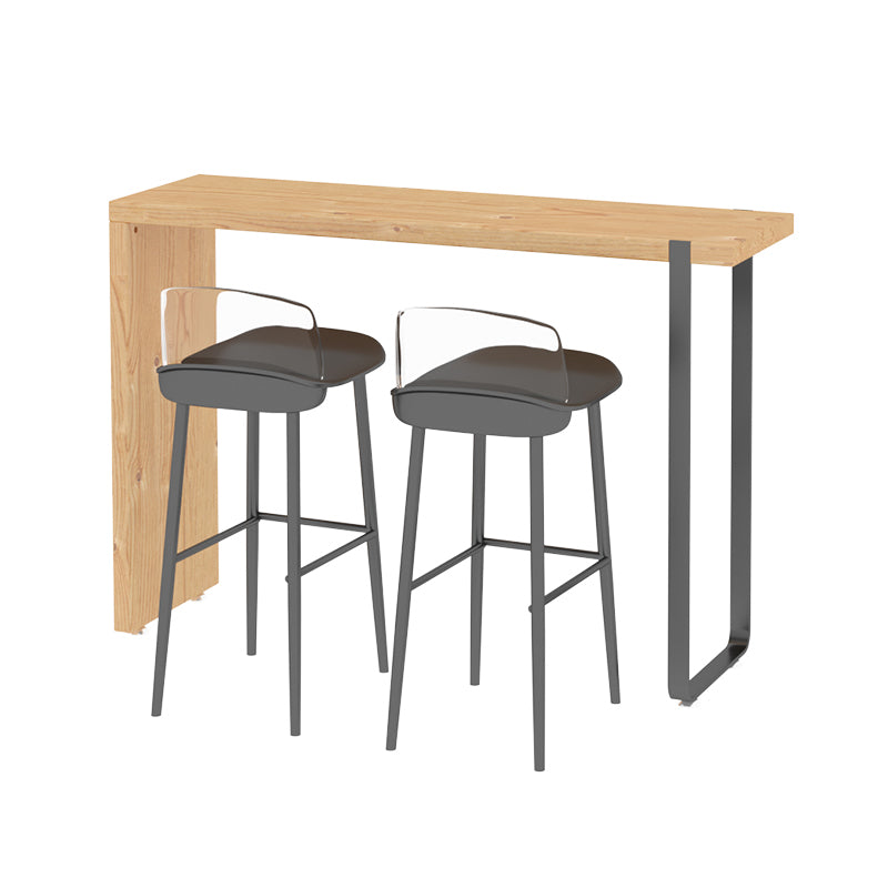 Contemporary Style Bar Set 1/3 Pieces Solid Wood Rectangle Pub Dining Set for Indoor