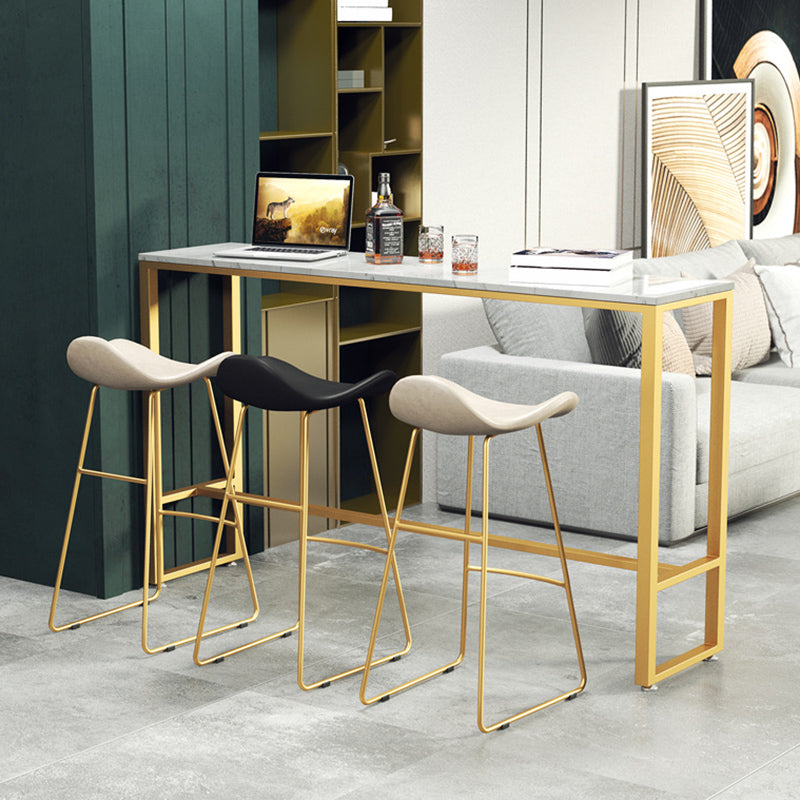 Glam Rectangle Pub Set 1/4 Pieces Counter Table with Upholstered Stools