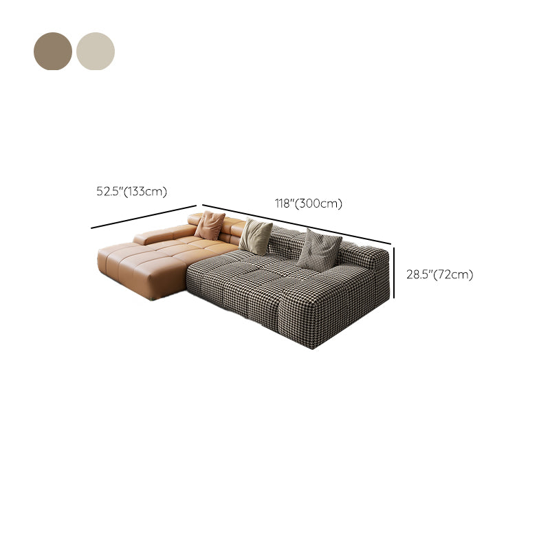 Scandinavian Sleeper Sectional with Tufted Split-Back and Recessed Arm