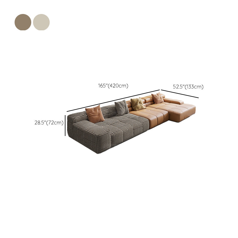 Scandinavian Sleeper Sectional with Tufted Split-Back and Recessed Arm