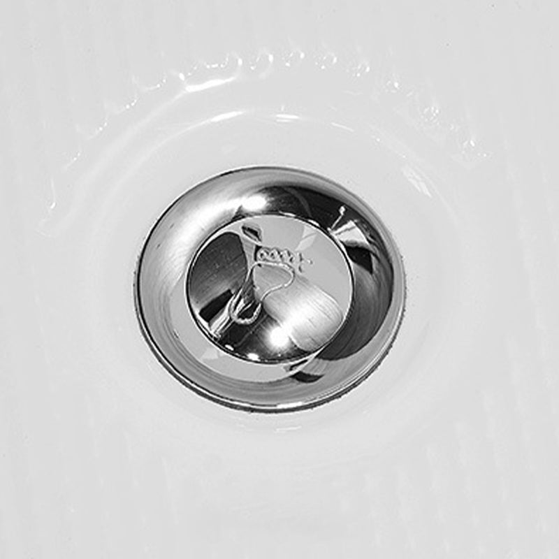 Acrylic Rectangular Bath Tub with Faucet Modern White Tub with Internal Drain