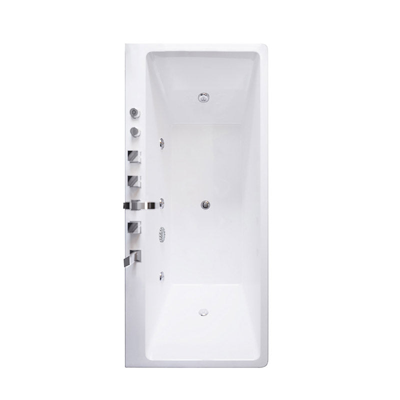 Modern White Acrylic Embedded Bathtub with Drain Bath Tub and Massage Device