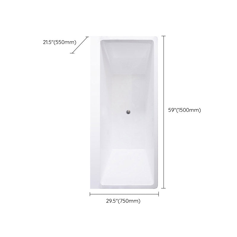 Modern White Acrylic Embedded Bathtub with Drain Bath Tub and Massage Device