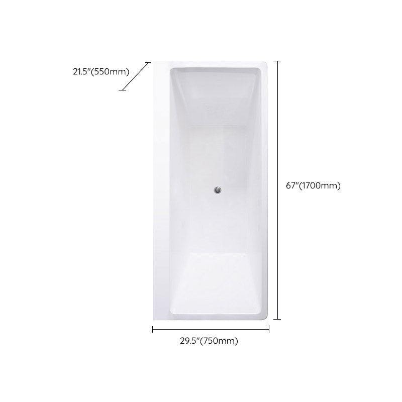 Modern White Acrylic Embedded Bathtub with Drain Bath Tub and Massage Device
