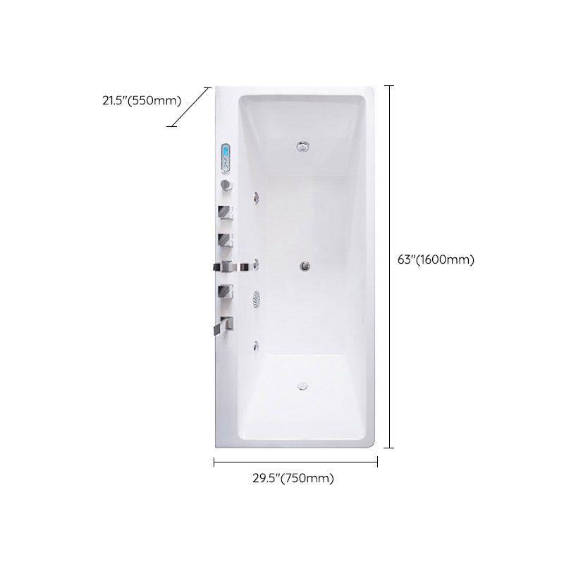 Modern White Acrylic Embedded Bathtub with Drain Bath Tub and Massage Device