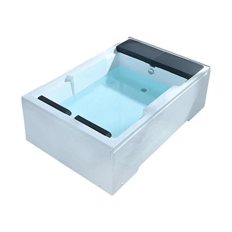Modern Style Acrylic Rectangular Bath Tub White Tub with Internal Drain