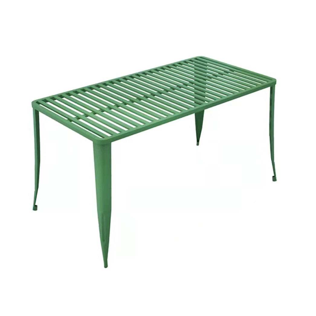 Modern Rectangular Dining Table Set 1/5/7 Pcs Metal Dining Set