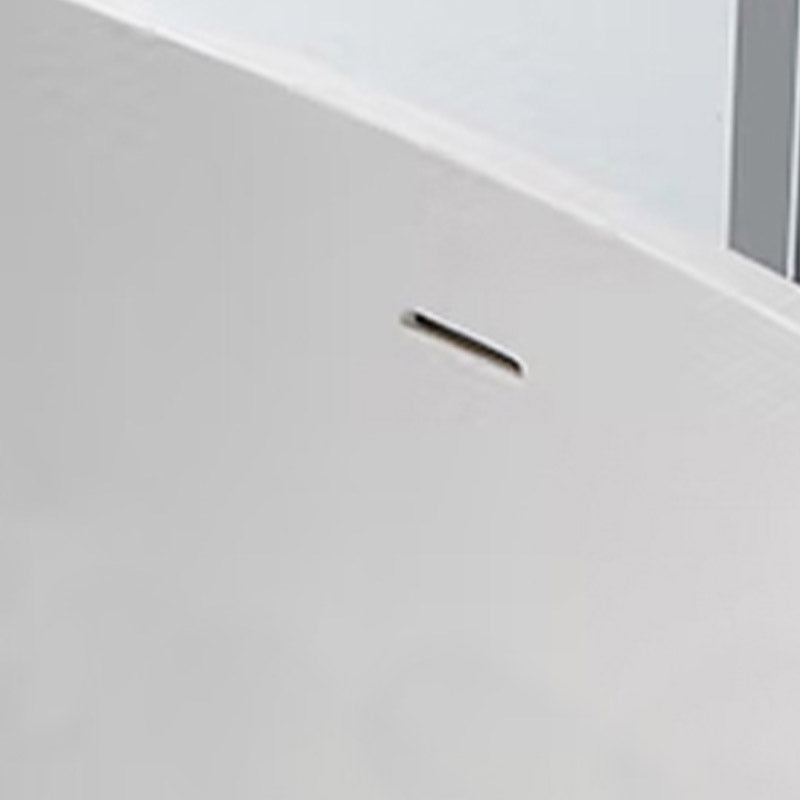 Modern Stone Oval Bath Tub Soaking Stand Alone Tub with Drain