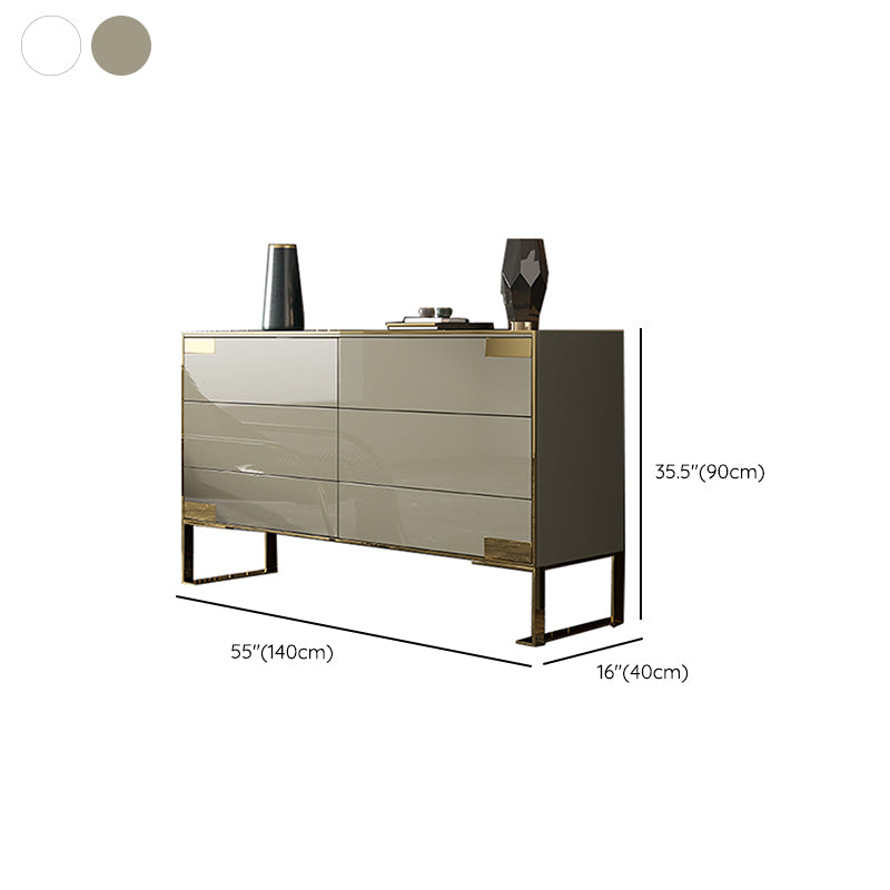 Wooden Storage Chest Dresser Classic Glam Dresser for Home Office