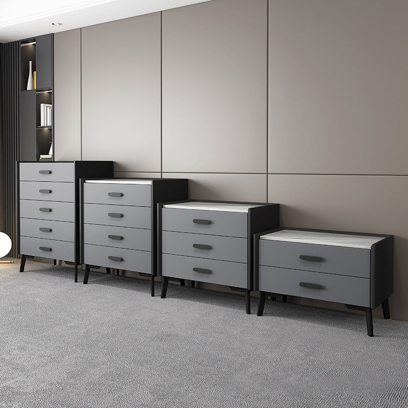 Contemporary Bedroom Stone Storage Chest Vertical Chest with Black Legs