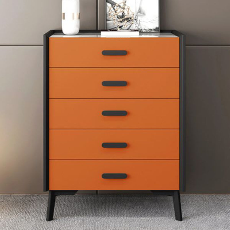 Contemporary Bedroom Stone Storage Chest Vertical Chest with Black Legs