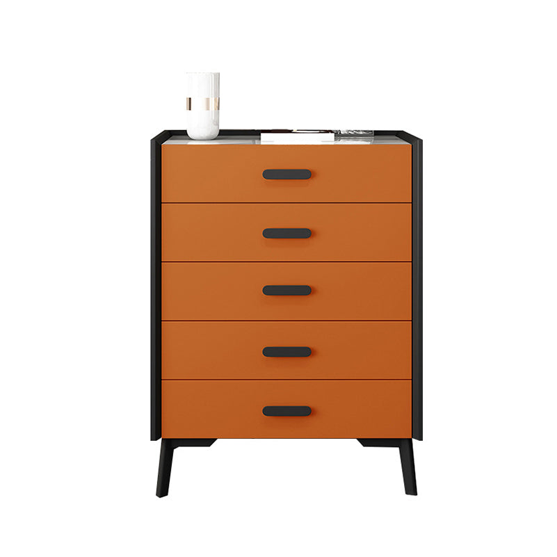 Contemporary Bedroom Stone Storage Chest Vertical Chest with Black Legs