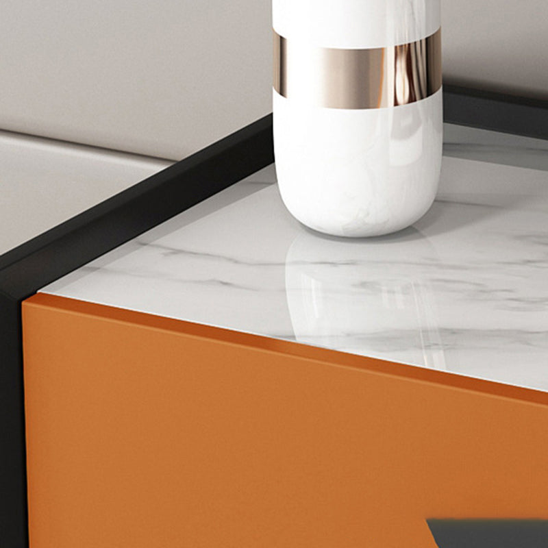 Contemporary Bedroom Stone Storage Chest Vertical Chest with Black Legs