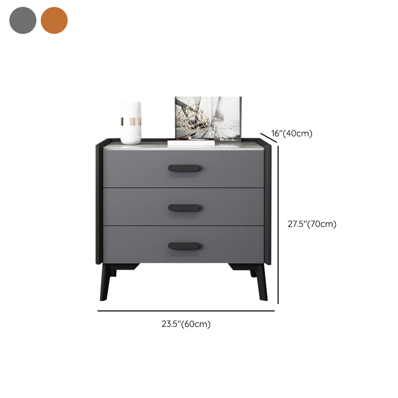 Contemporary Bedroom Stone Storage Chest Vertical Chest with Black Legs