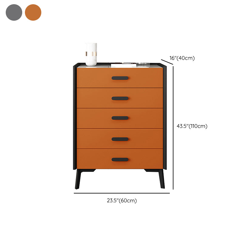 Contemporary Bedroom Stone Storage Chest Vertical Chest with Black Legs