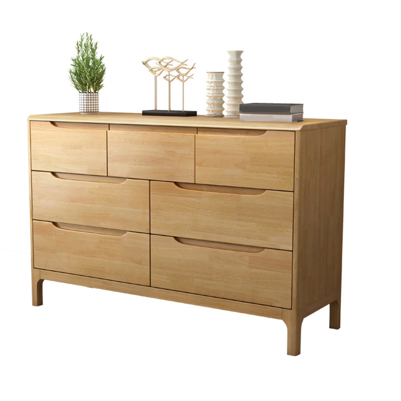 Rubber Wood Contemporary Chest Home Storage Chest with Drawers
