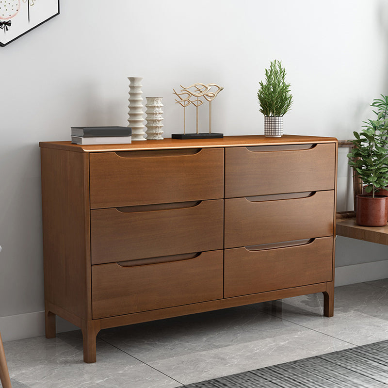 Rubber Wood Contemporary Chest Home Storage Chest with Drawers