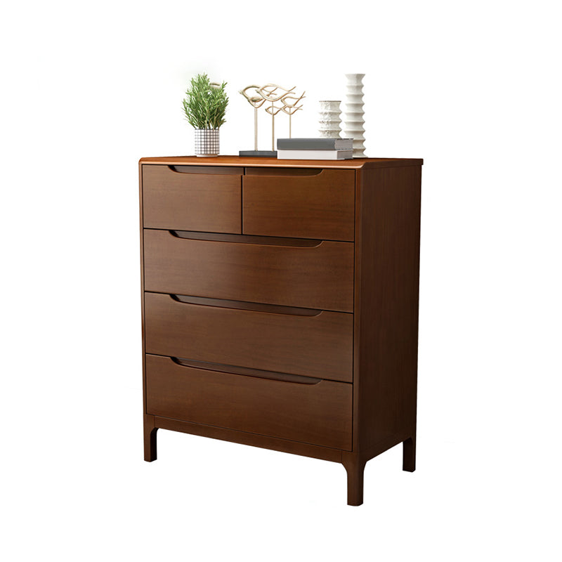 Rubber Wood Contemporary Chest Home Storage Chest with Drawers