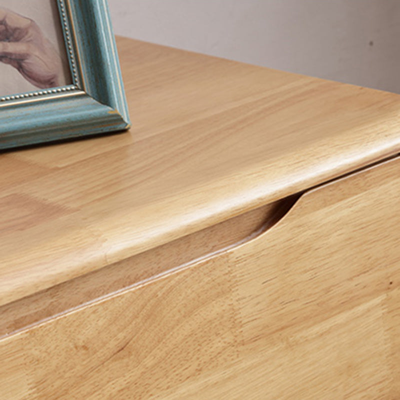 Rubber Wood Contemporary Chest Home Storage Chest with Drawers