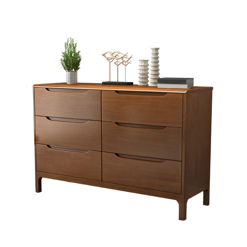 Rubber Wood Contemporary Chest Home Storage Chest with Drawers