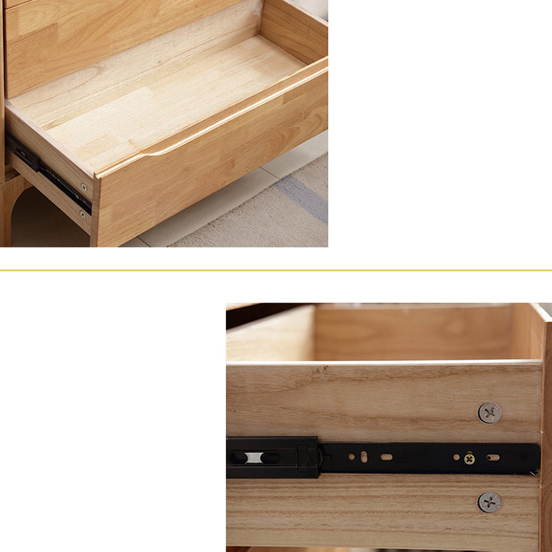 Rubber Wood Contemporary Chest Home Storage Chest with Drawers