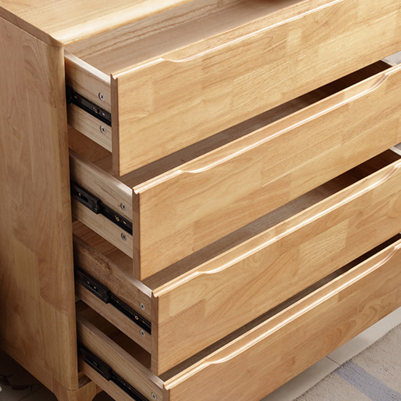 Rubber Wood Contemporary Chest Home Storage Chest with Drawers