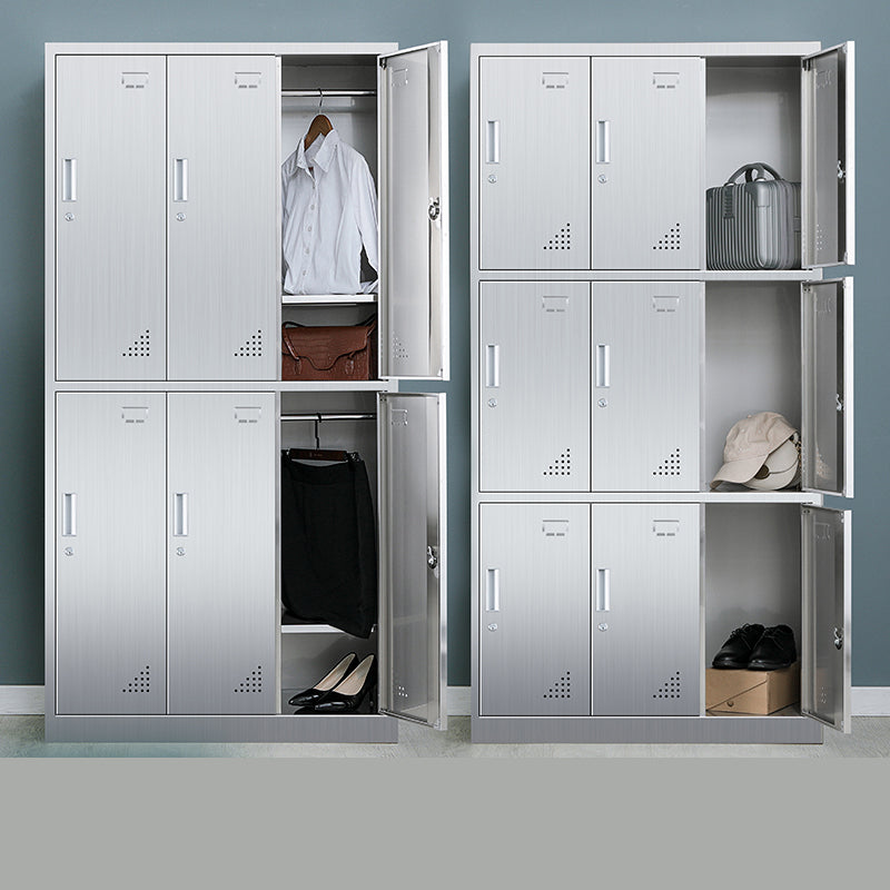 35.5"L x 16.5"W x 71"H Hinged Door Storage Cabinet Contemporary Cabinet with Metal Doors