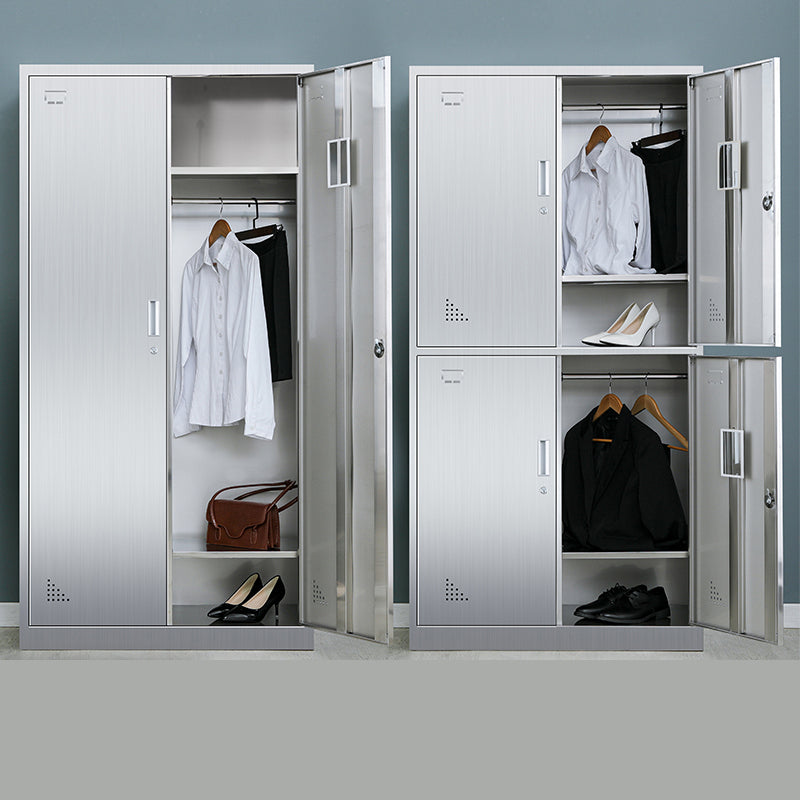 35.5"L x 16.5"W x 71"H Hinged Door Storage Cabinet Contemporary Cabinet with Metal Doors