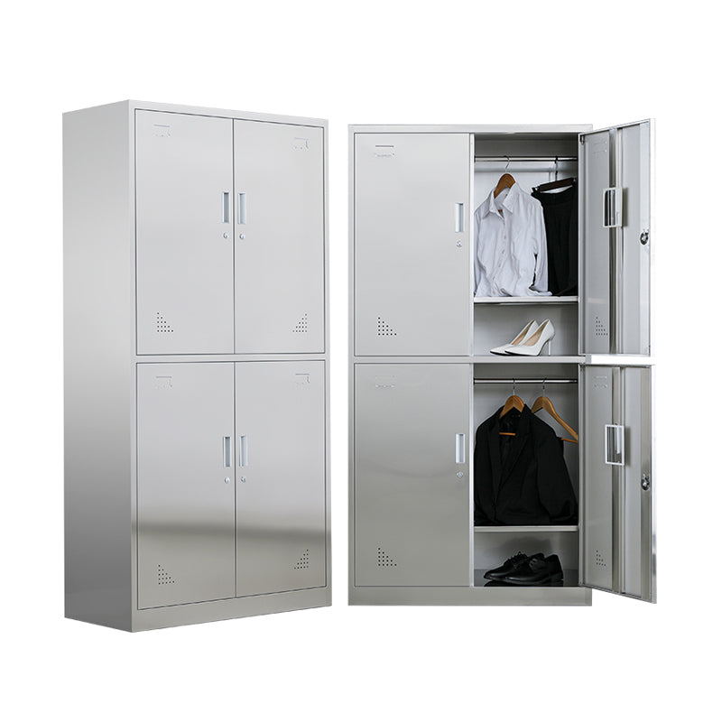 35.5"L x 16.5"W x 71"H Hinged Door Storage Cabinet Contemporary Cabinet with Metal Doors