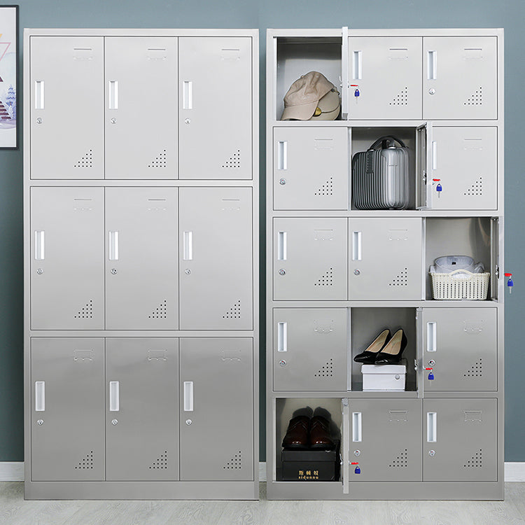 35.5"L x 16.5"W x 71"H Hinged Door Storage Cabinet Contemporary Cabinet with Metal Doors