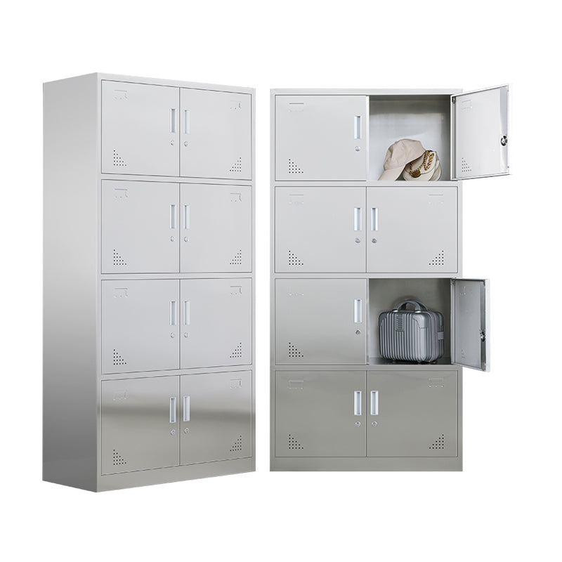 35.5"L x 16.5"W x 71"H Hinged Door Storage Cabinet Contemporary Cabinet with Metal Doors