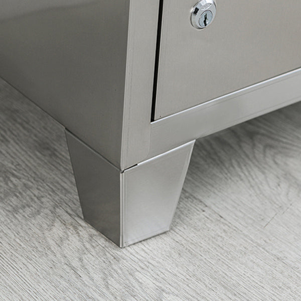 35.5"L x 16.5"W x 71"H Hinged Door Storage Cabinet Contemporary Cabinet with Metal Doors