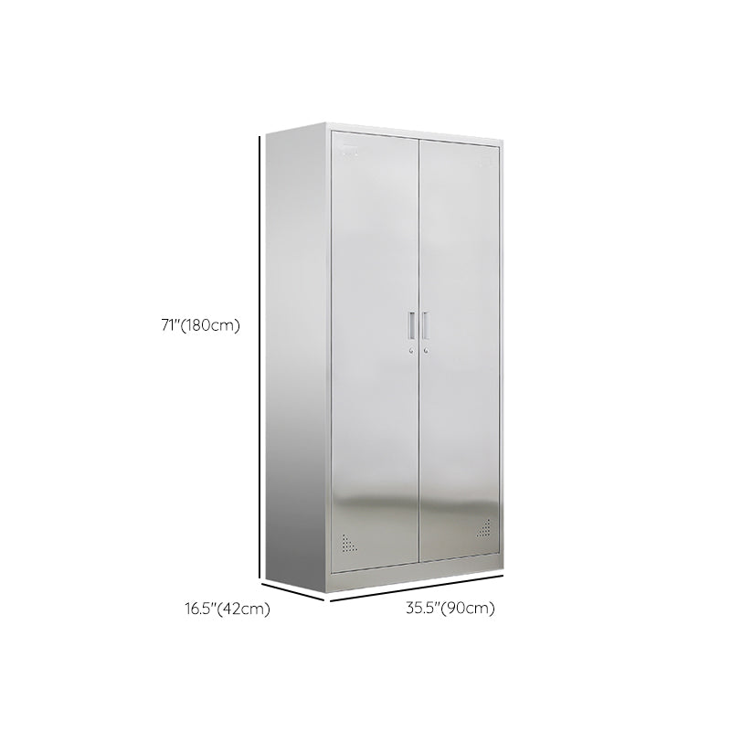 35.5"L x 16.5"W x 71"H Hinged Door Storage Cabinet Contemporary Cabinet with Metal Doors