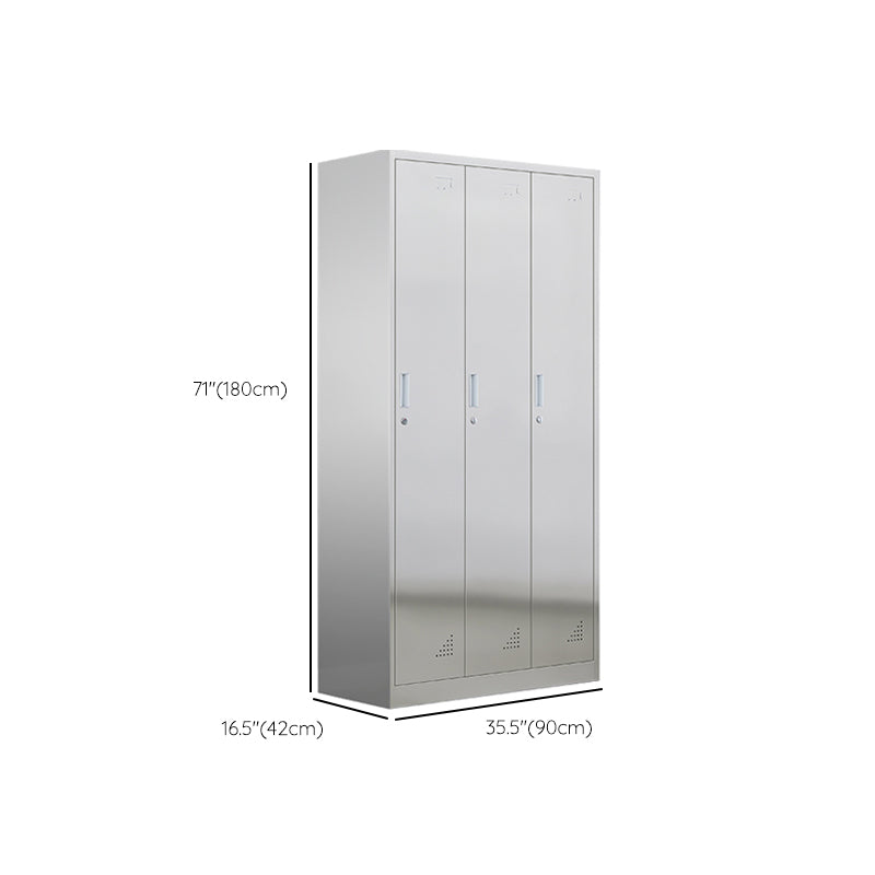 35.5"L x 16.5"W x 71"H Hinged Door Storage Cabinet Contemporary Cabinet with Metal Doors