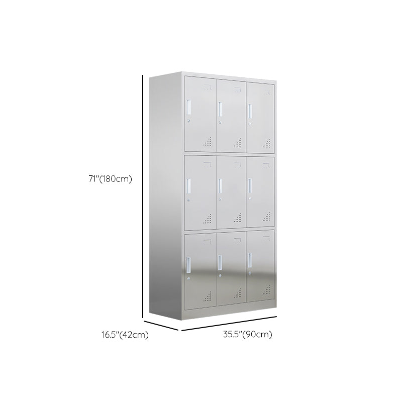 35.5"L x 16.5"W x 71"H Hinged Door Storage Cabinet Contemporary Cabinet with Metal Doors