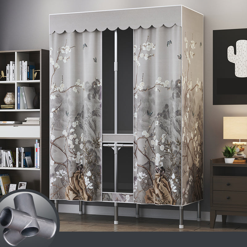 Contemporary Style Metal Wardrobe 1-door Wardrobe Closet for Bedroom