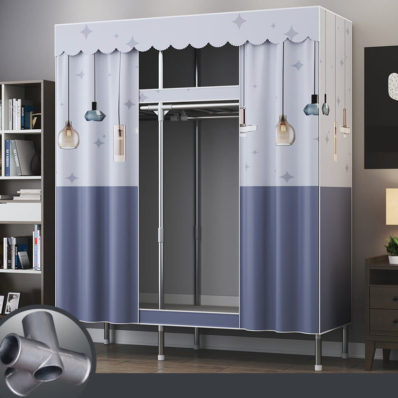 Contemporary Style Metal Wardrobe 1-door Wardrobe Closet for Bedroom