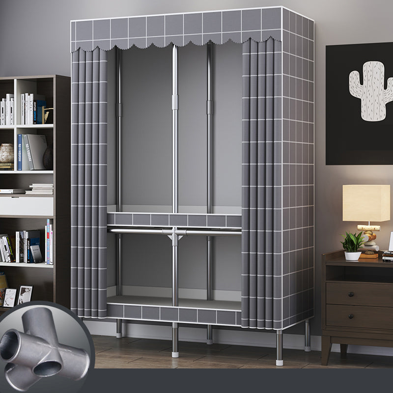 Contemporary Style Metal Wardrobe 1-door Wardrobe Closet for Bedroom