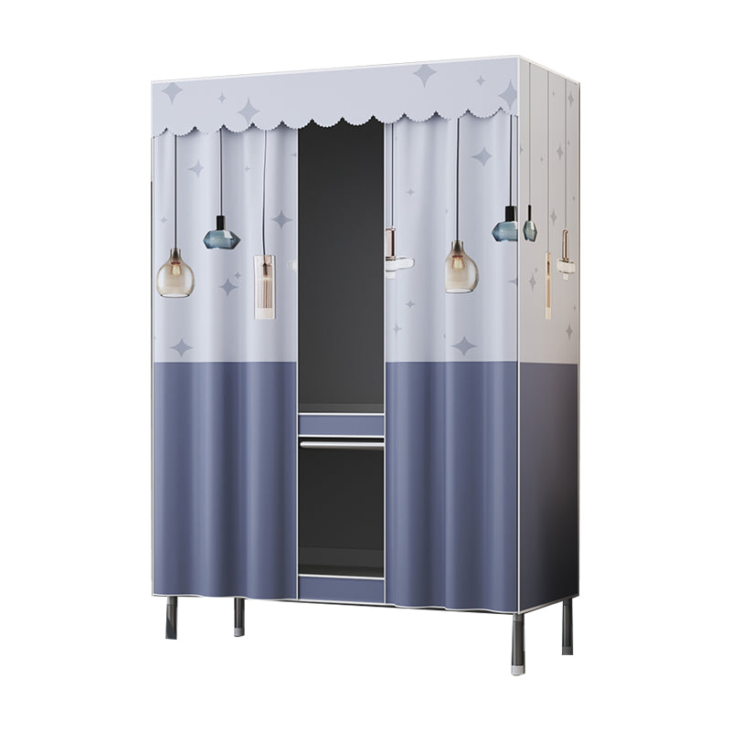 Contemporary Style Metal Wardrobe 1-door Wardrobe Closet for Bedroom