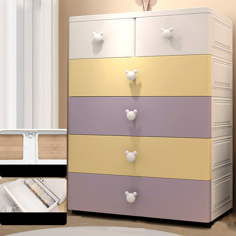 Plastic Matte Finish Non-Hanging Armoire Modern Storage Cabinet with Drawers