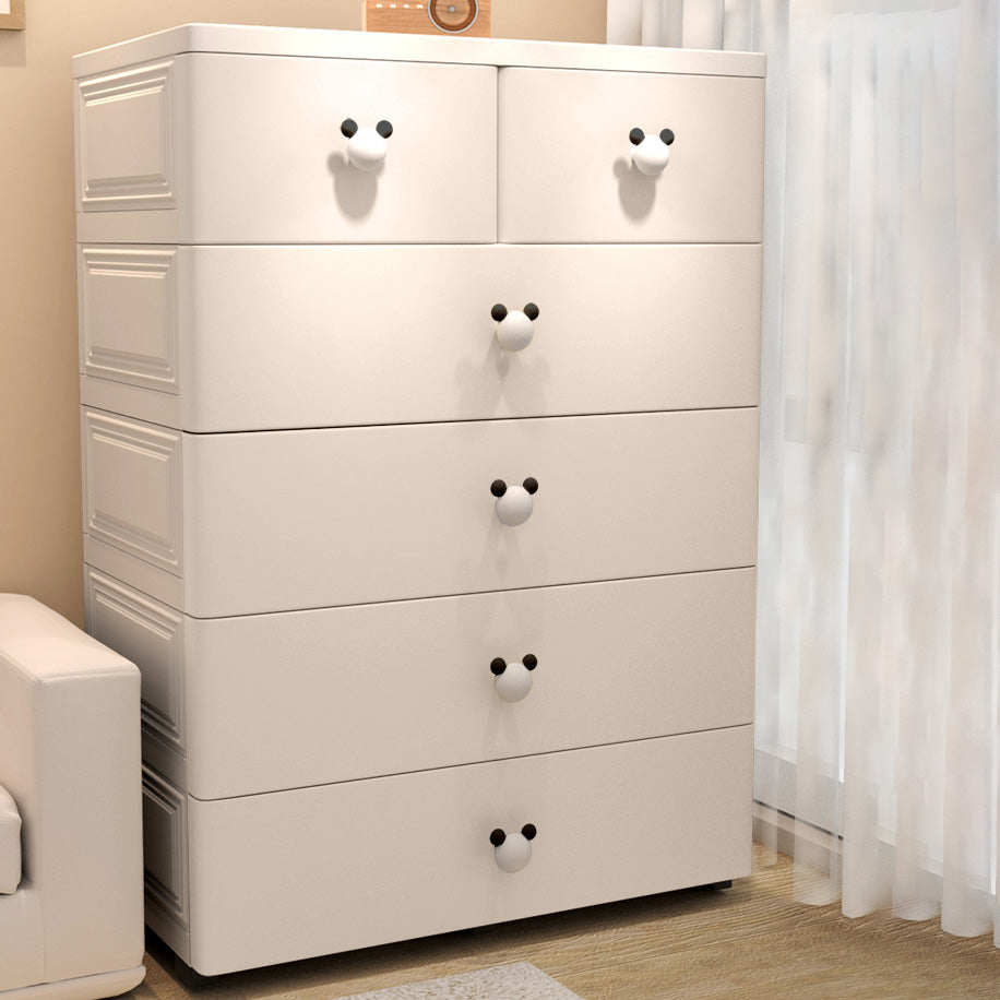 Plastic Matte Finish Non-Hanging Armoire Modern Storage Cabinet with Drawers