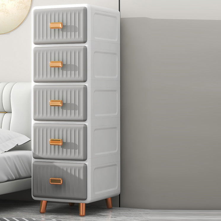 Bedroom Plastic Matte Finish Storage Cabinet Contemporary Cabinet with Metal Legs