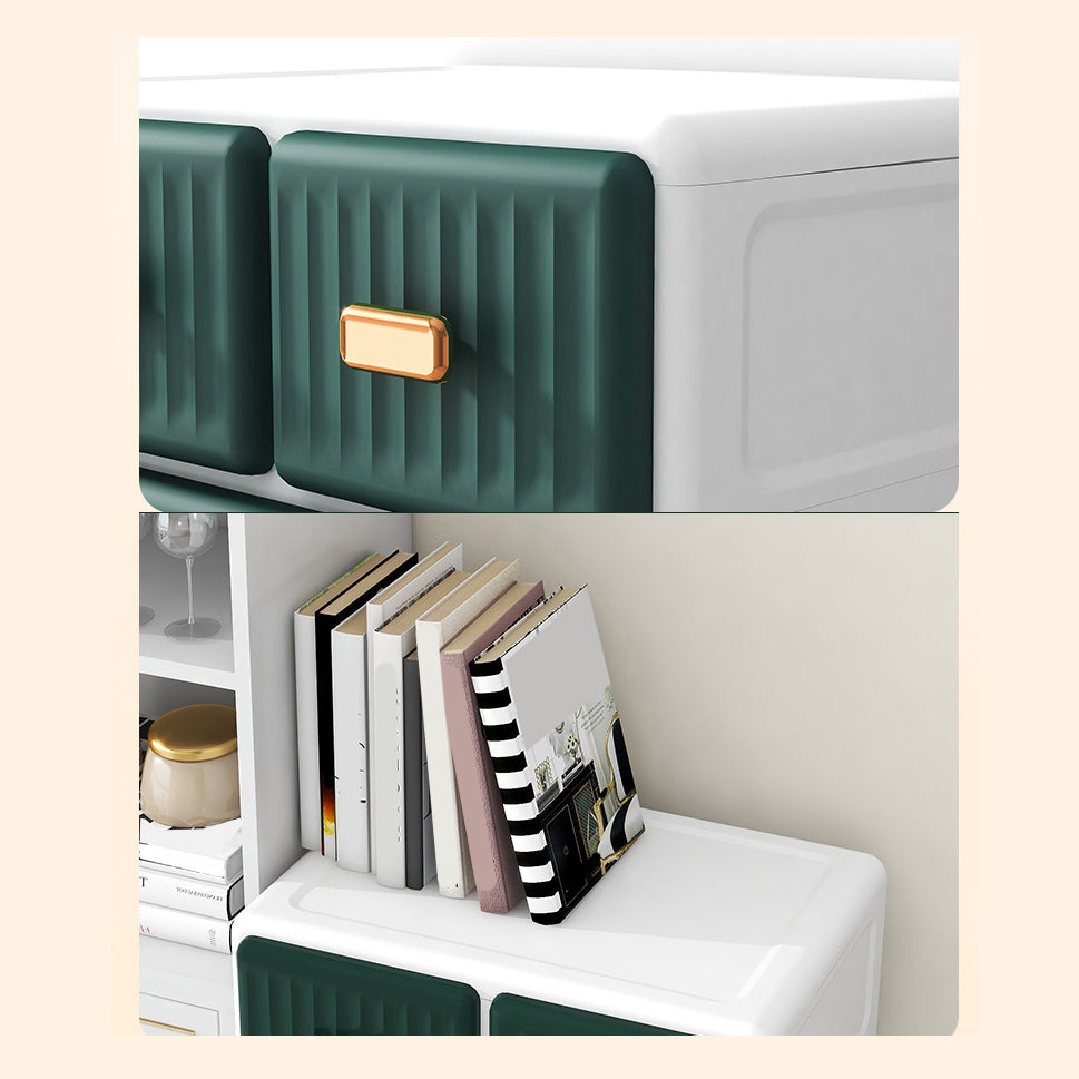 Bedroom Plastic Matte Finish Storage Cabinet Contemporary Cabinet with Metal Legs