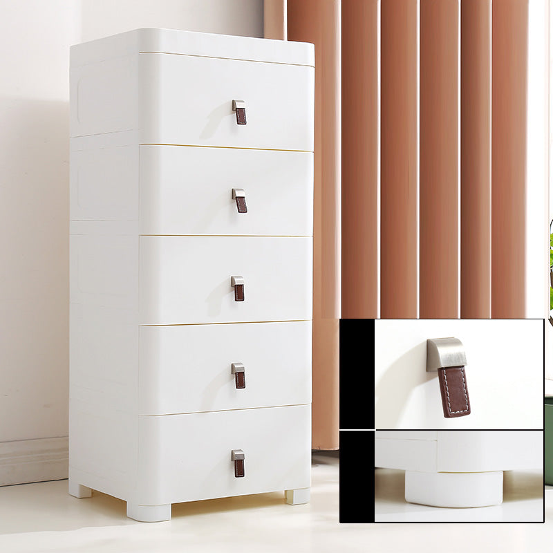 White Plastic Storage Cabinet for Bathroom Contemporary Cabinet with Drawers